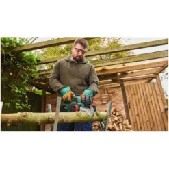 Bosch Akku-Kettensäge UniversalChain 18, Mit 1 X PBA 18 V 2.5 Ah Akku -Bau Zauber Verkaufsgeschäft akku kettensaege 903952 czm